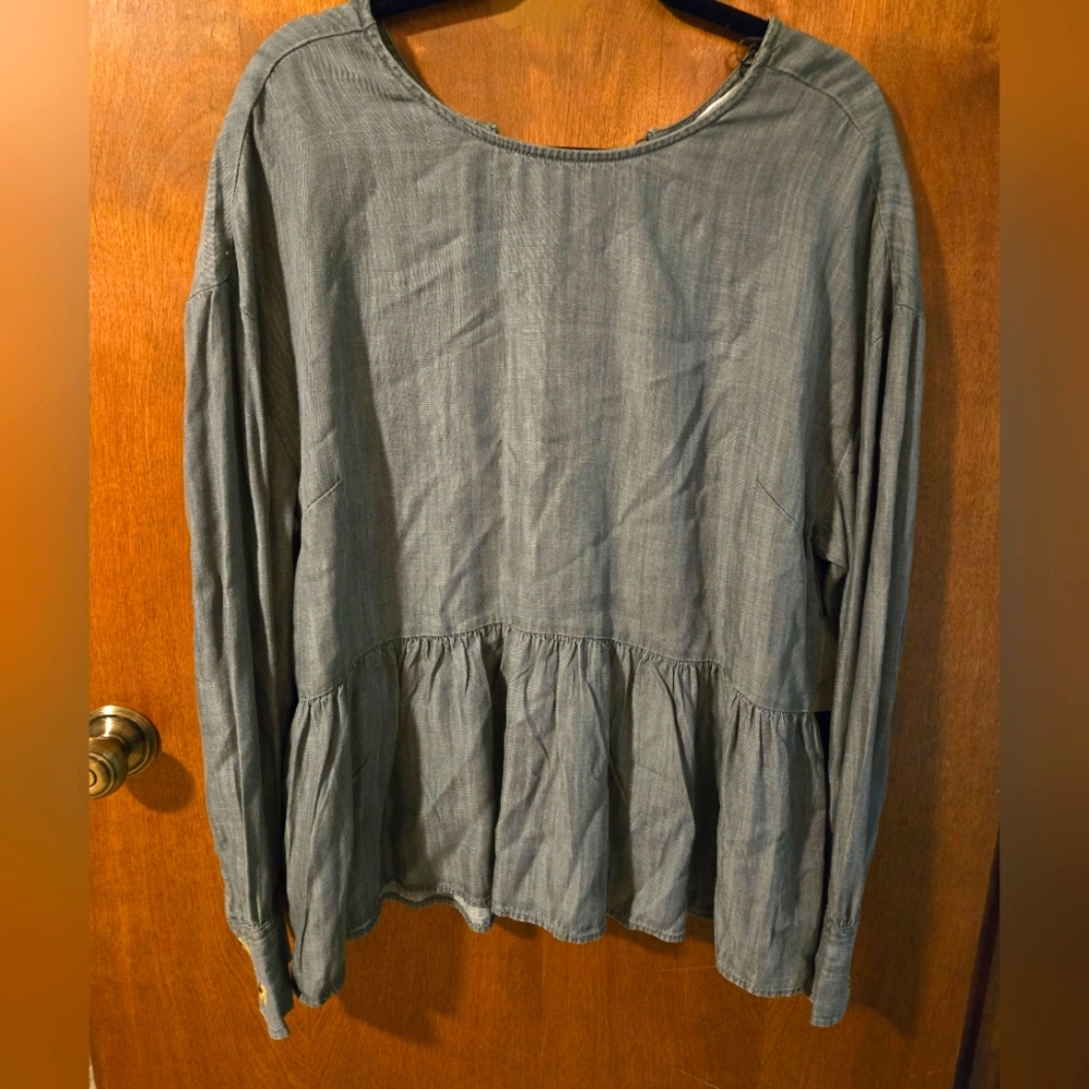 Women's Grey Peplum Top